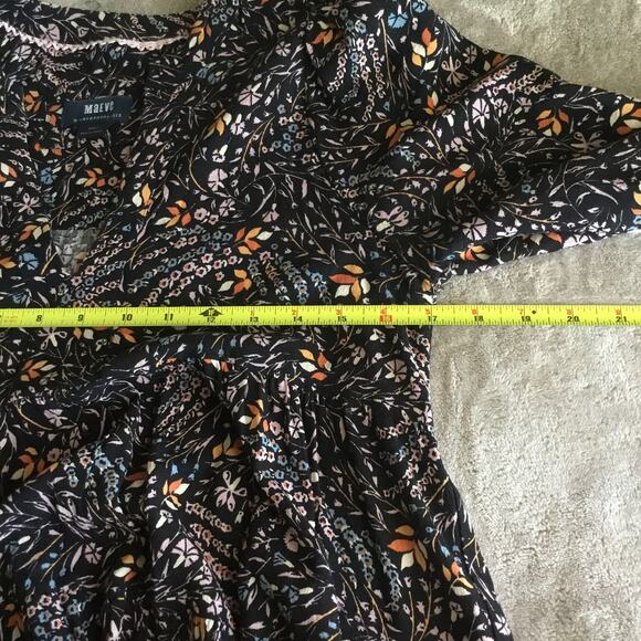 Anthropologie Maeve Amber Floral V-Neck Tiered Long Sleeve Peasant Dress Sz XS - Picture 5 of 8